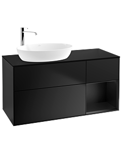 Villeroy und Boch Finion Villeroy und Boch Finion G932PDPD 120cm, cover plate black matt, Emotion, shelves Black matt lacquer, Black matt lacquer