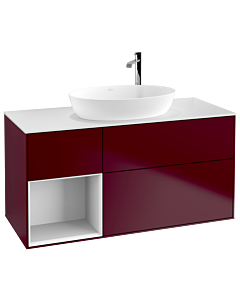 Villeroy und Boch Finion Villeroy und Boch Finion G941GFHB 120cm, cover plate white matt, Emotion, shelves Glossy white lacquer, Peony Matt