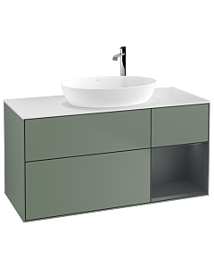 Villeroy und Boch Finion Villeroy und Boch Finion G951HGGM 120cm, cover plate white matt, Emotion, shelves Midnight matt lacquer, Olive Matt Lacquer