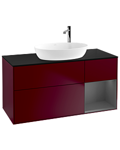 Villeroy und Boch Finion Villeroy und Boch Finion G952GKHB 120cm, cover plate black matt, Emotion, shelves anthracite matt lacquer, Peony Matt