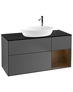 Villeroy und Boch Finion Villeroy und Boch Finion G952GNGK 120cm, cover plate black matt, Emotion, shelves Walnut Veneer , anthracite matt