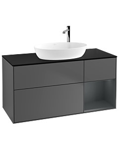 Villeroy und Boch Finion Villeroy und Boch Finion G952HGGK 120cm, cover plate black matt, Emotion, shelves midnight matt lacquer, anthracite matt