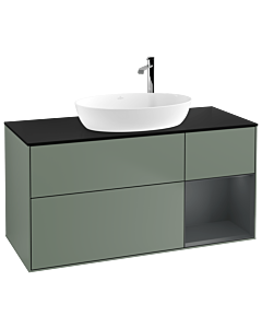 Villeroy und Boch Finion Villeroy und Boch Finion G952HGGM 120cm, cover plate black matt, Emotion, shelves Midnight matt lacquer, Olive Matt Lacquer