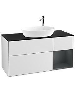Villeroy und Boch Finion Villeroy und Boch Finion G952HGMT 120cm, cover plate black matt, Emotion, shelves midnight matt lacquer, white matt lacquer