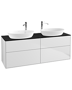 Villeroy und Boch Finion Waschtischunterschrank G96200MT 160x60,3cm, Emotion, Abdeckplatte black matt, White matt lacquer