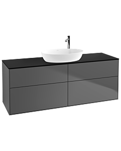 Villeroy und Boch Finion G97200GK 160x60.3cm, Emotion, plaque de recouvrement noir mat, anthracite mat