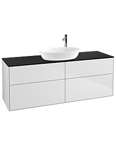 Villeroy und Boch Finion Waschtischunterschrank G97200MT 160x60,3cm, Emotion, Abdeckplatte black matt, White matt lacquer