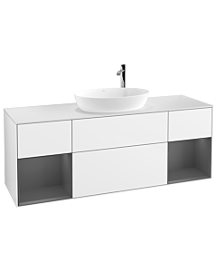 Villeroy und Boch Finion Villeroy und Boch Finion G981GKGF 160cm, cover plate white matt, Emotion, shelves anthracite matt lacquer, glossy white lacquer