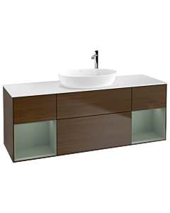 Villeroy und Boch Finion Villeroy und Boch Finion G981GMGN 160cm, cover plate white matt, Emotion, shelves olive matt lacquer, walnut veneer