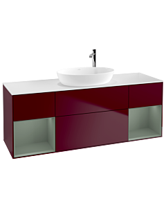 Villeroy und Boch Finion Villeroy und Boch Finion G981GMHB 160cm, cover plate white matt, Emotion, shelves olive matt lacquer, Peony Matt