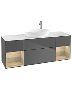 Villeroy und Boch Finion Villeroy und Boch Finion G981PCGK 160cm, cover plate white matt, Emotion, shelves Oak Veneer , anthracite matt