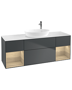 Villeroy und Boch Finion Villeroy und Boch Finion G981PCHG 160cm, cover plate white matt, Emotion, shelves Oak Veneer , Midnight Blue Matt Lacquer