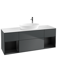 Villeroy und Boch Finion Villeroy und Boch Finion G981PDHG 160cm, cover plate white matt, Emotion, shelves black matt lacquer, midnight Blue Matt Lacquer