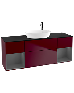 Villeroy und Boch Finion Villeroy und Boch Finion G982GKHB 160cm, cover plate black matt, Emotion, shelves anthracite matt lacquer, Peony Matt