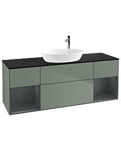 Villeroy und Boch Finion Villeroy und Boch Finion G982HGGM 160cm, cover plate black matt, Emotion, shelves Midnight matt lacquer, Olive Matt Lacquer