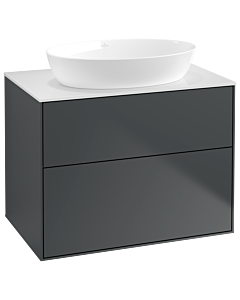 Villeroy und Boch Finion Waschtischunterschrank G99100HG 80x60,3cm, Emotion, Abdeckplatte white matt, Midnight Blue Matt Lacquer