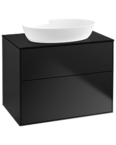Villeroy und Boch Finion Waschtischunterschrank G99200PD 80x60,3cm, Emotion, Abdeckplatte black matt, Black matt lacquer
