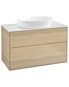 Villeroy und Boch Finion GA0100PC 100x60.3cm, Emotion, plaque de recouvrement blanc mat, Oak Veneer