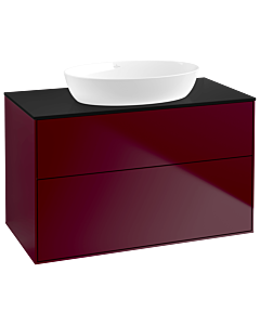 Villeroy und Boch Finion Waschtischunterschrank GA0200HB 100x60,3cm, Emotion, Abdeckplatte black matt, Peony Matt