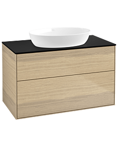 Villeroy und Boch Finion Waschtischunterschrank GA0200PC 100x60,3cm, Emotion, Abdeckplatte black matt, Oak Veneer