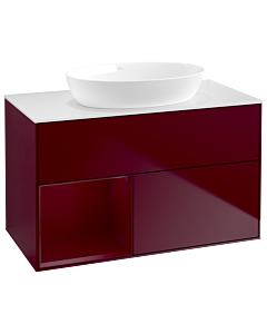 Villeroy und Boch Finion Waschtischunterschrank GA11HBHB 100cm, Abdeckplatte white matt, Emotion, Regale Peony matt lacquer, Peony Matt