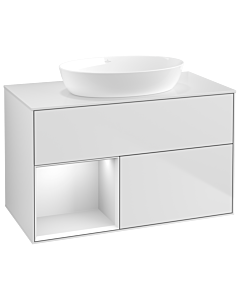Villeroy und Boch Finion Villeroy und Boch Finion GA11MTMT 100cm, cover plate white matt, Emotion, shelves white matt lacquer, white matt lacquer