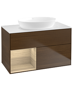 Villeroy und Boch Finion Villeroy und Boch Finion GA11PCGN 100cm, cover plate white matt, Emotion, shelves Oak Veneer , Oak Veneer veneer