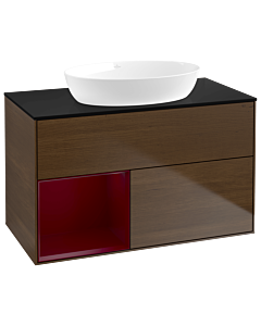 Villeroy und Boch Finion Villeroy und Boch Finion GA12HBGN 100cm, cover plate black matt, Emotion, shelves Peony matt lacquer, Peony veneer