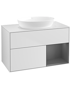 Villeroy und Boch Finion Villeroy und Boch Finion GA21GKMT 100cm, cover plate white matt, Emotion, shelves anthracite matt lacquer, white matt lacquer