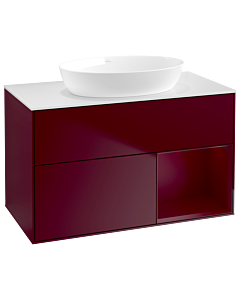 Villeroy und Boch Finion Waschtischunterschrank GA21HBHB 100cm, Abdeckplatte white matt, Emotion, Regale Peony matt lacquer, Peony Matt