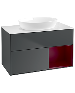 Villeroy und Boch Finion Villeroy und Boch Finion GA21HBHG 100cm, cover plate white matt, Emotion, shelves Peony matt lacquer, midnight Blue Matt Lacquer