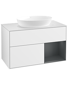 Villeroy und Boch Finion Villeroy und Boch Finion GA21HGGF 100cm, cover plate white matt, Emotion, shelves midnight matt lacquer, glossy white lacquer