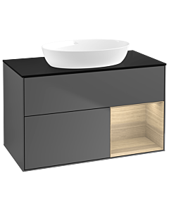 Villeroy und Boch Finion Villeroy und Boch Finion GA22PCGK 100cm, cover plate black matt, Emotion, shelves Oak Veneer , anthracite matt