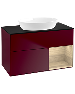 Villeroy und Boch Finion Villeroy und Boch Finion GA22PCHB 100cm, cover plate black matt, Emotion, shelves Oak Veneer , Peony Matt