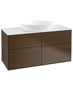 Villeroy und Boch Finion Waschtischunterschrank GA3100GN 120x60,3cm, Emotion, Abdeckplatte white matt, Walnut veneer