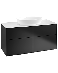 Villeroy und Boch Finion Waschtischunterschrank GA3100PD 120x60,3cm, Emotion, Abdeckplatte white matt, Black matt lacquer