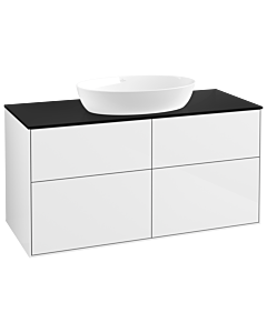 Villeroy und Boch Finion Villeroy und Boch Finion GA3200GF 120x60.3cm, Emotion, cover plate black matt, Glossy white lacquer