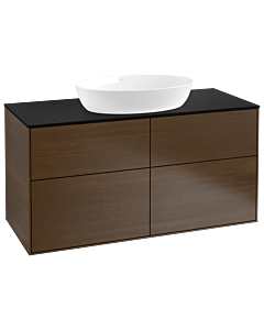 Villeroy und Boch Finion Villeroy und Boch Finion GA3200GN 120x60.3cm, Emotion, cover plate black matt, walnut veneer