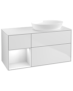 Villeroy und Boch Finion Villeroy und Boch Finion GA41GFMT 120cm, cover plate white matt, Emotion, shelves Glossy white lacquer, white matt lacquer