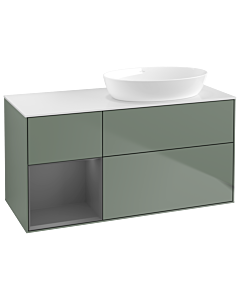 Villeroy und Boch Finion Villeroy und Boch Finion GA41GKGM 120cm, cover plate white matt, Emotion, shelves anthracite matt lacquer, Olive Matt Lacquer