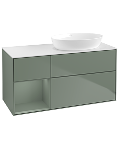 Villeroy und Boch Finion Villeroy und Boch Finion GA41GMGM 120cm, cover plate white matt, Emotion, shelves olive matt lacquer, Olive Matt Lacquer