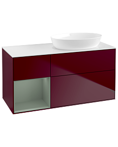 Villeroy und Boch Finion Villeroy und Boch Finion GA41GMHB 120cm, cover plate white matt, Emotion, shelves olive matt lacquer, Peony Matt