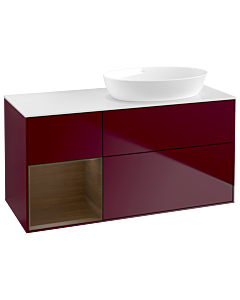 Villeroy und Boch Finion Villeroy und Boch Finion GA41GNHB 120cm, cover plate white matt, Emotion, shelves Walnut Veneer , Peony Matt