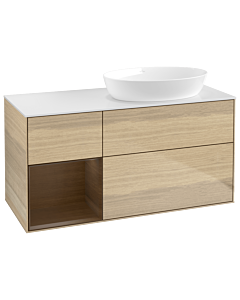 Villeroy und Boch Finion Villeroy und Boch Finion GA41GNPC 120cm, cover plate white matt, Emotion, shelves Walnut Veneer , Oak Veneer