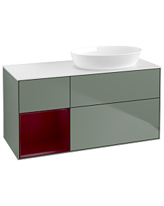 Villeroy und Boch Finion Villeroy und Boch Finion GA41HBGM 120cm, cover plate white matt, Emotion, shelves Peony matt lacquer, Olive Matt Lacquer