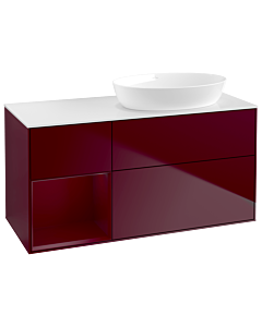 Villeroy und Boch Finion Waschtischunterschrank GA41HBHB 120cm, Abdeckplatte white matt, Emotion, Regale Peony matt lacquer, Peony Matt