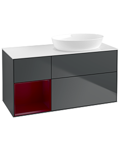 Villeroy und Boch Finion Waschtischunterschrank GA41HBHG 120cm, Abdeckplatte white matt, Emotion, Regale Peony matt lacquer, Midnight Blue Matt Lacquer