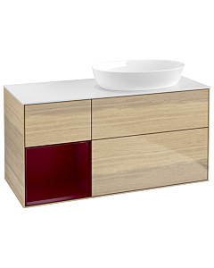 Villeroy und Boch Finion Villeroy und Boch Finion GA41HBPC 120cm, cover plate white matt, Emotion, shelves Peony matt lacquer, Oak Veneer
