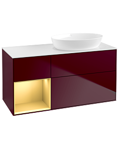 Villeroy und Boch Finion Villeroy und Boch Finion GA41HFHB 120cm, cover plate white matt, Emotion, shelves gold matt lacquer, Peony Matt