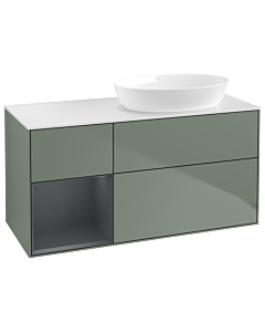 Villeroy und Boch Finion Villeroy und Boch Finion GA41HGGM 120cm, cover plate white matt, Emotion, shelves Midnight matt lacquer, Olive Matt Lacquer
